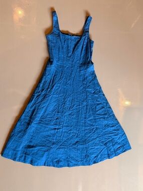 NWOT Lilly Pulitzer Calina Linen Midi Dress Barton Blue